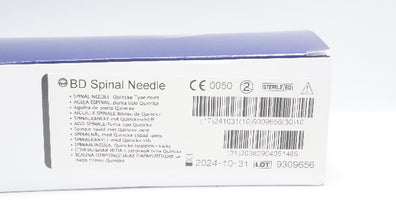 BD 405148 Spinal Ndle Quincke Type Point 22G x 5inch (x) - Box of 10